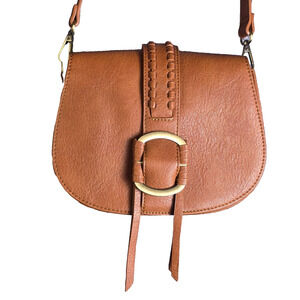 Jen & Co Georgie Women's Brown Leather Wrapped Buckle Crossbody Shoulder Bag